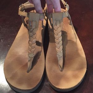 Rainbow Leather T-Strap sandals